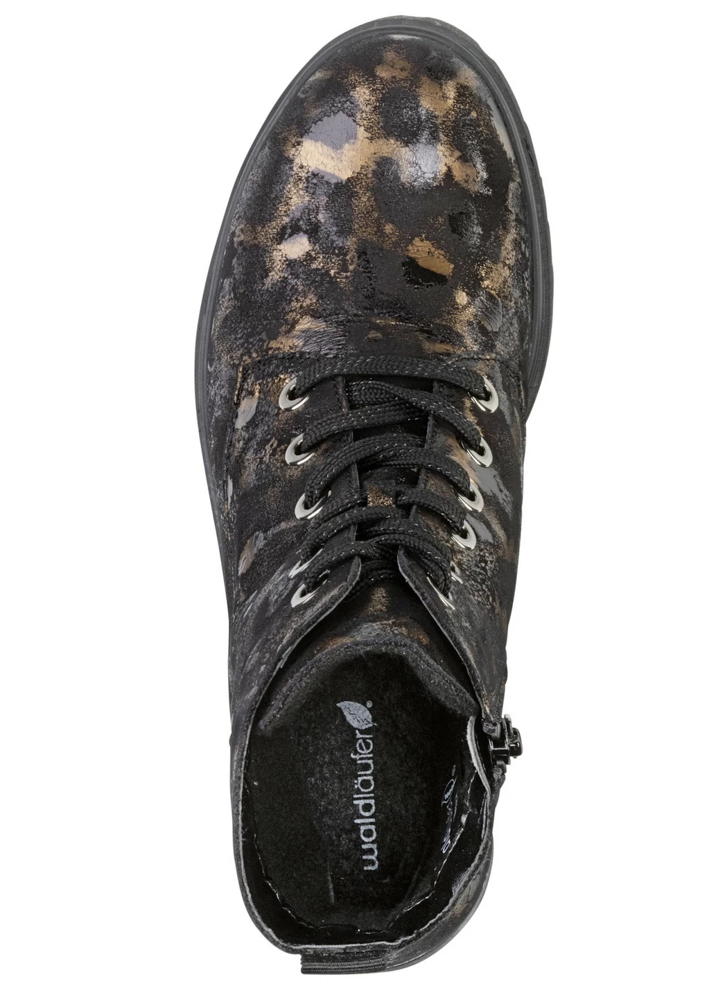 Waldläufer Schnür-Stiefelette mit Leo-Print