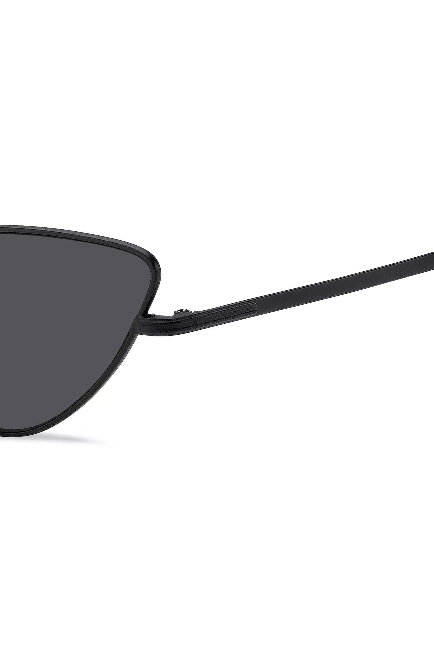 Óculos de sol BOSS Black-Cat-eye em aço preto com detalhes exclusivos.