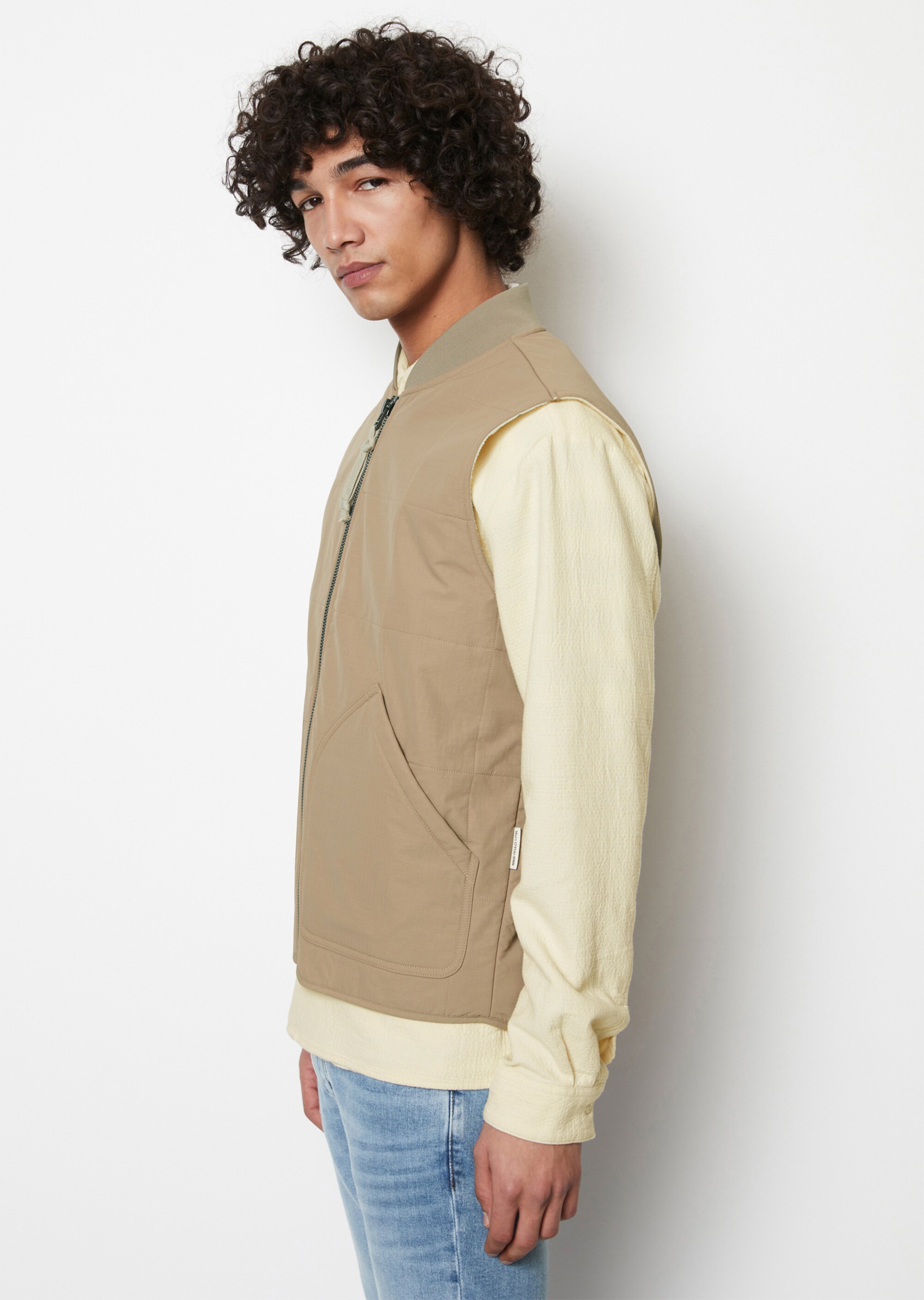 Outdoor-Weste mit flauschigem Futter und Wattierung