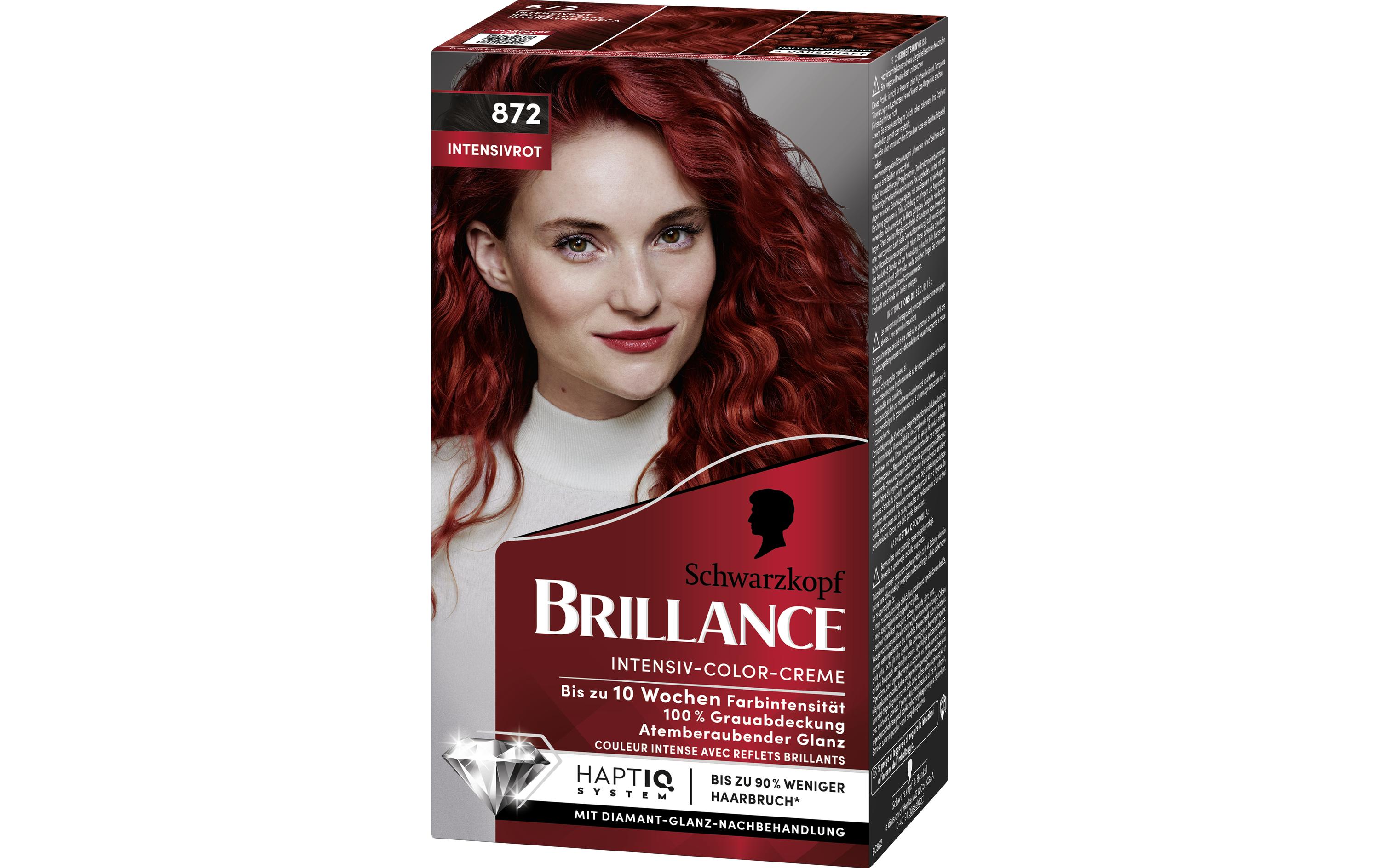 Haarcoloration 872 IntensivrotAtemberaubende, intensive Haarfarbe für langanhaltende Farbintensität bis zu 10 Wochen
