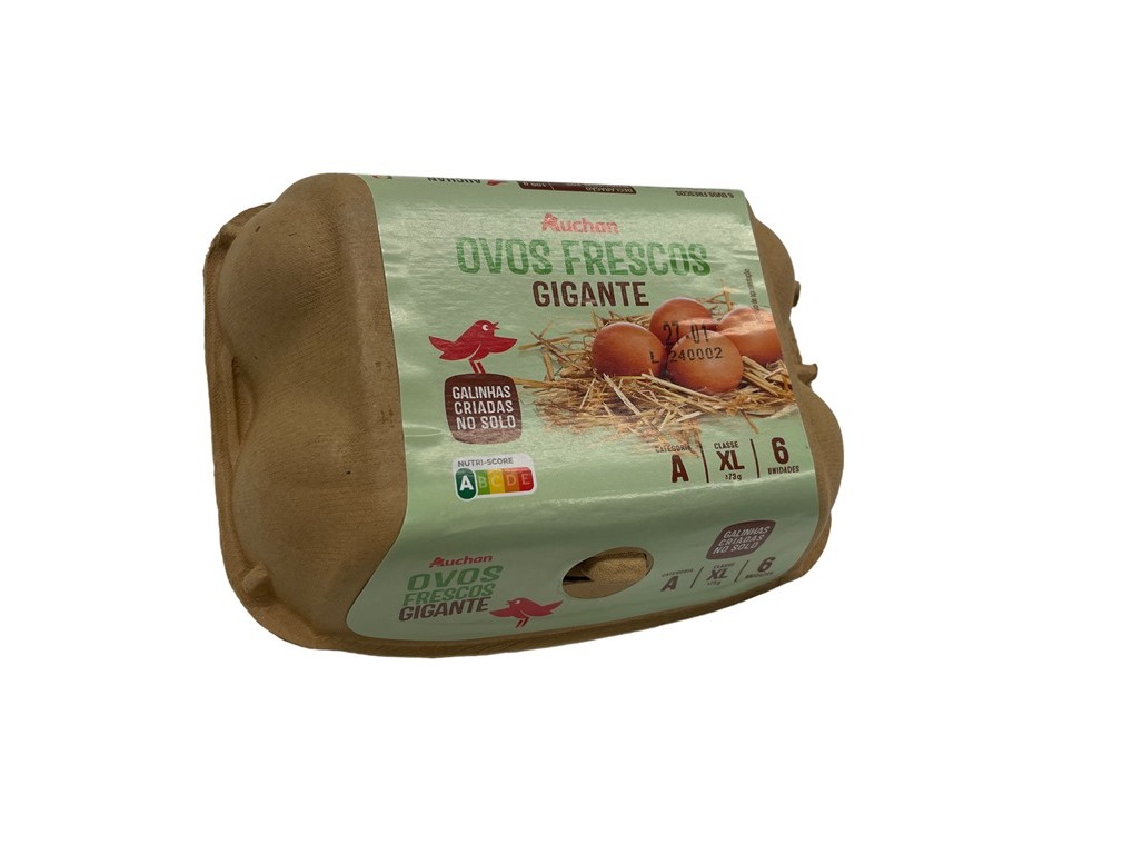 OVOS AUCHAN GALINHAS SOLO CLASSE XL MEIA DÚZIA