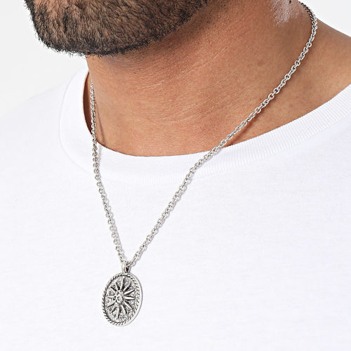 Pendentif Burning Man Skull Argenté