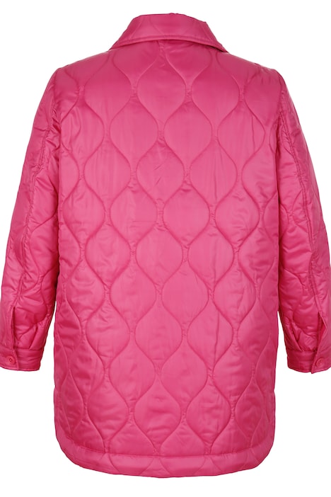 Steppjacke, Straight Fit, Hemdkragen, Langarm
