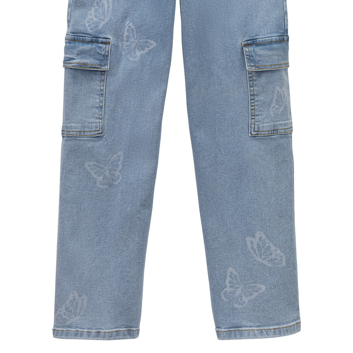 Beatwear Mädchen Loose-Jeans im Cargo-Style hellblau