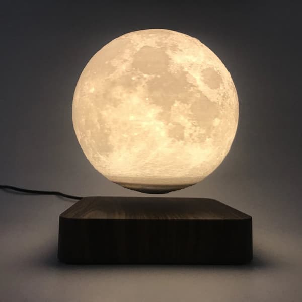 Flytende Flytende Maglev Lampe Atmosfærelampe Moon Walnut