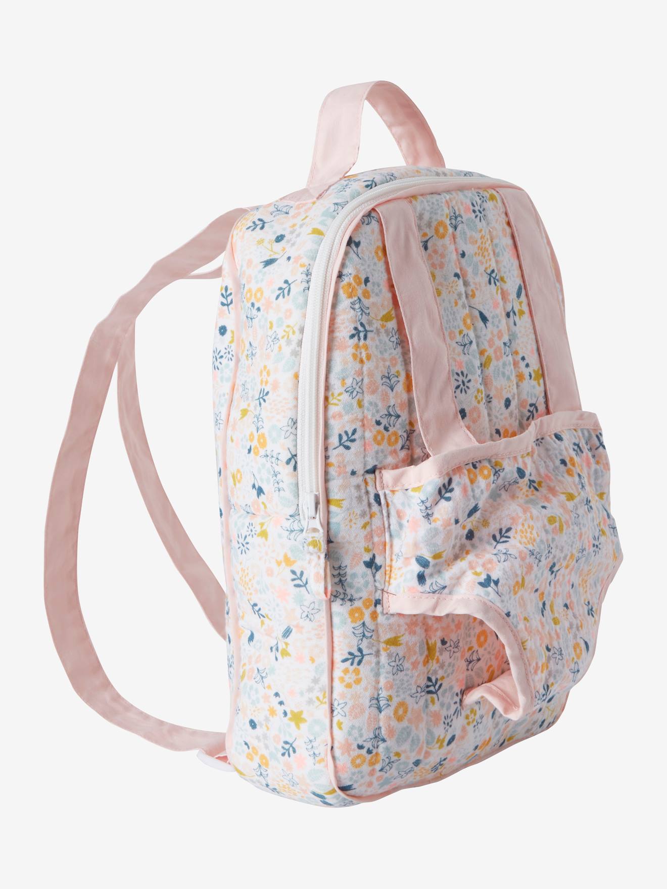 Mochila rosa para transportar bonecas