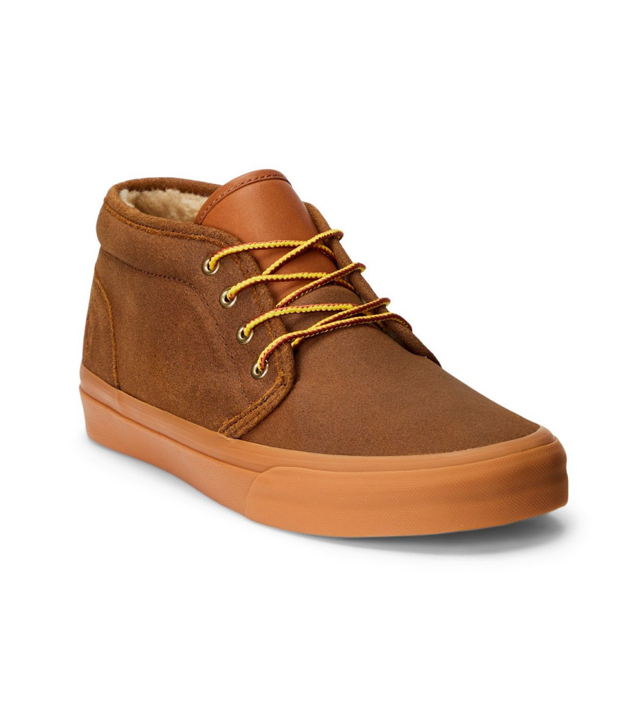 Tênis Ralph Lauren Keaton de couro marrom