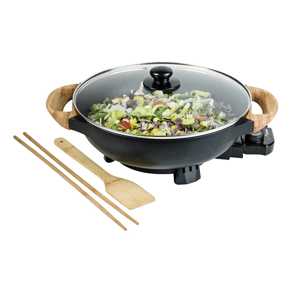 Wok électrique avec couvercle en verre 1500 W Bestron