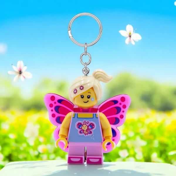 Køb Euromic Lego® Iconic Butterfly Girl Nøglering Med LED Lys