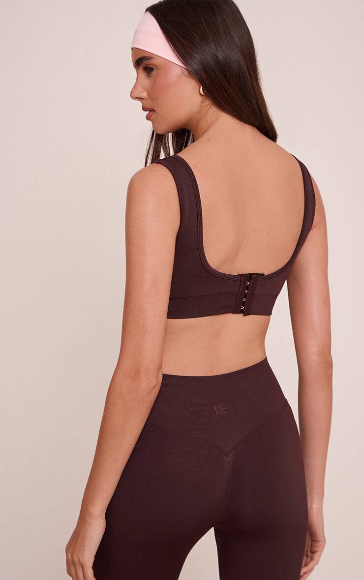 Chocolat Brassière De Sport À Encolure Arrondie Sans Couture Plt
