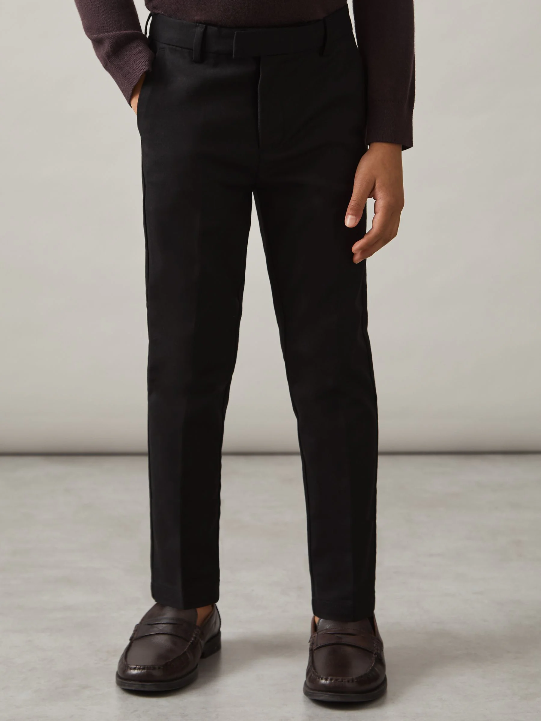 Zwart - Reiss Eastbury - Slim-fit chino van katoenmix
