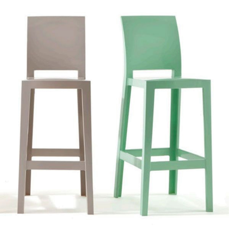 Kartell One More, One More Please vierkant low transparant barkruk