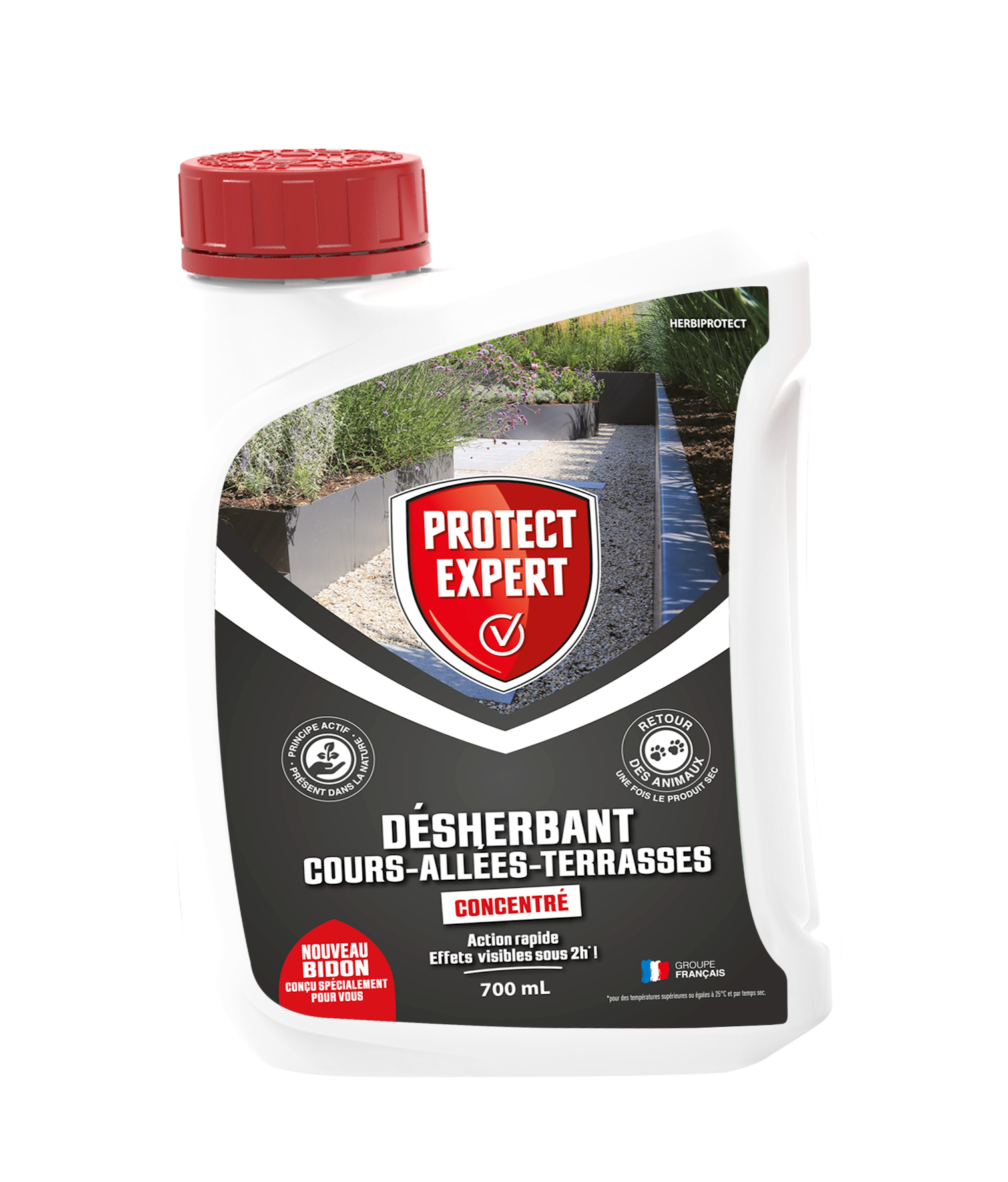 Procour700| désherbant concentré | grandes cours et allées | 700ml | e
