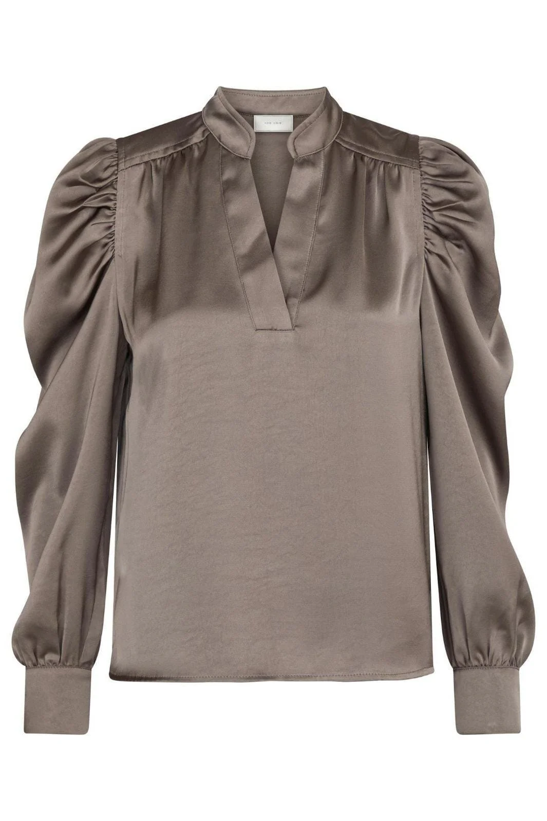 Neo Noir Rosslyn Heavy Sateen Blouse warm grey