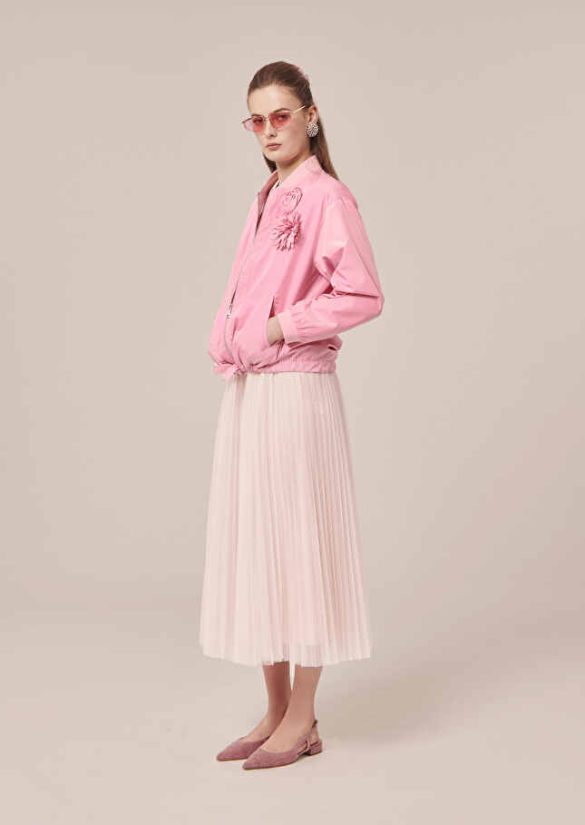 Jupe Juilletrose pale en tulle plissée