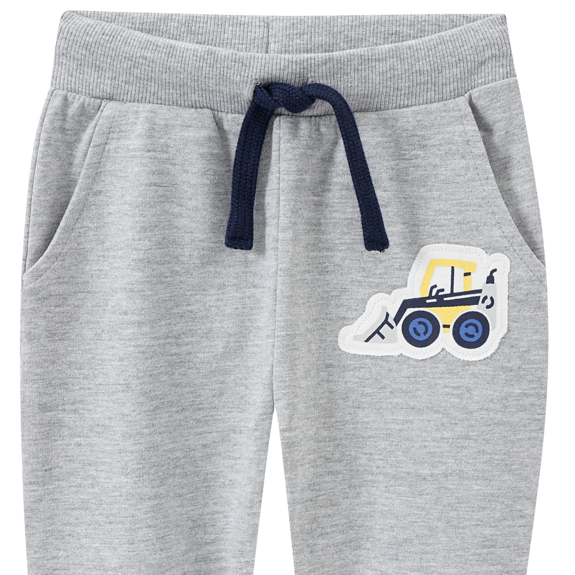 Topomini Baby Jogginghose mit Fahrzeug-Applikation hellgrau