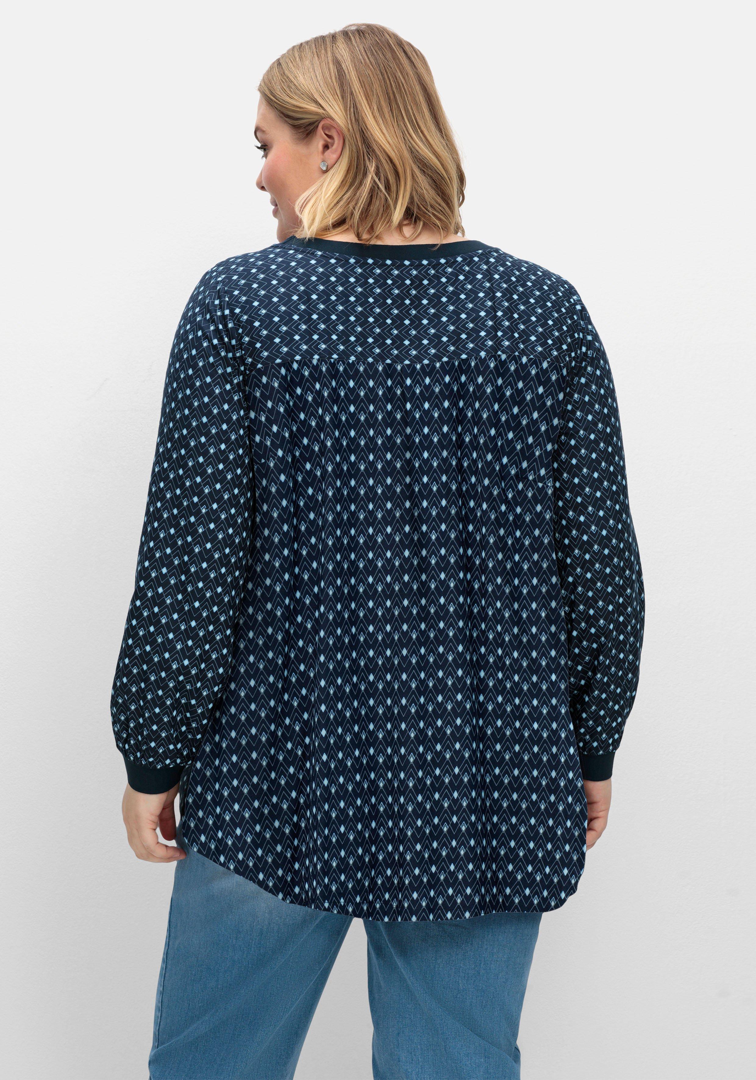 Tunika mit Minimal-Alloverprint, aus Twill