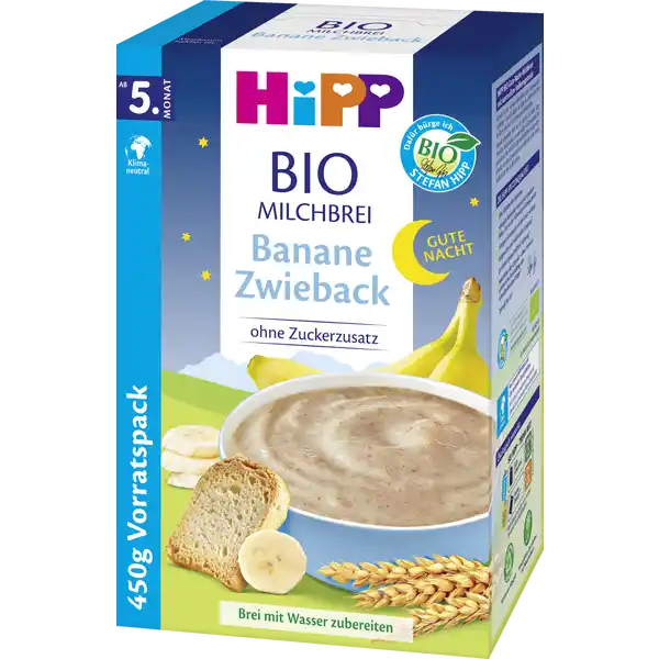 Bio Milchbrei Gute Nacht Banane Zwieback