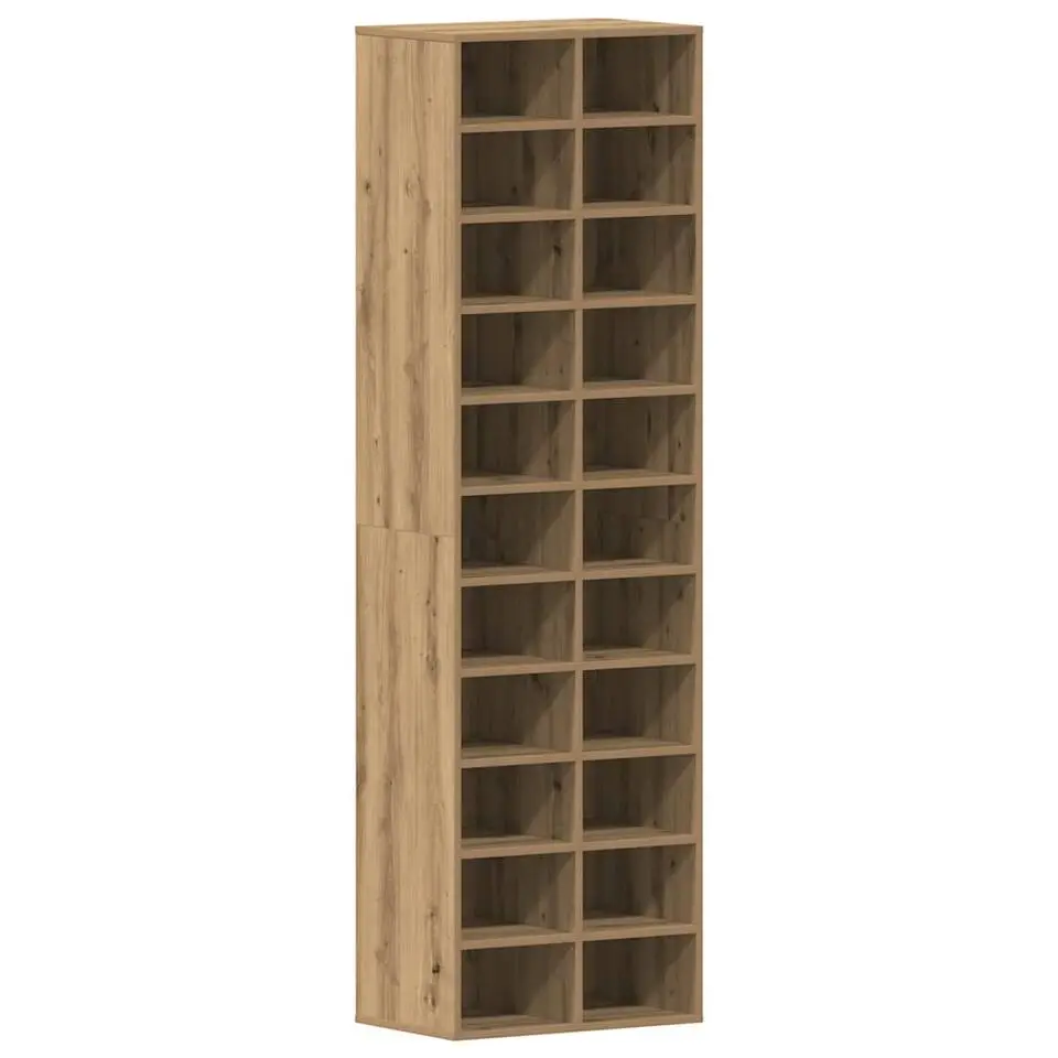 vidaXL - Schoenenkast - Artisan eiken - Bewerkt hout - 22 paar - 54x34x183 cm