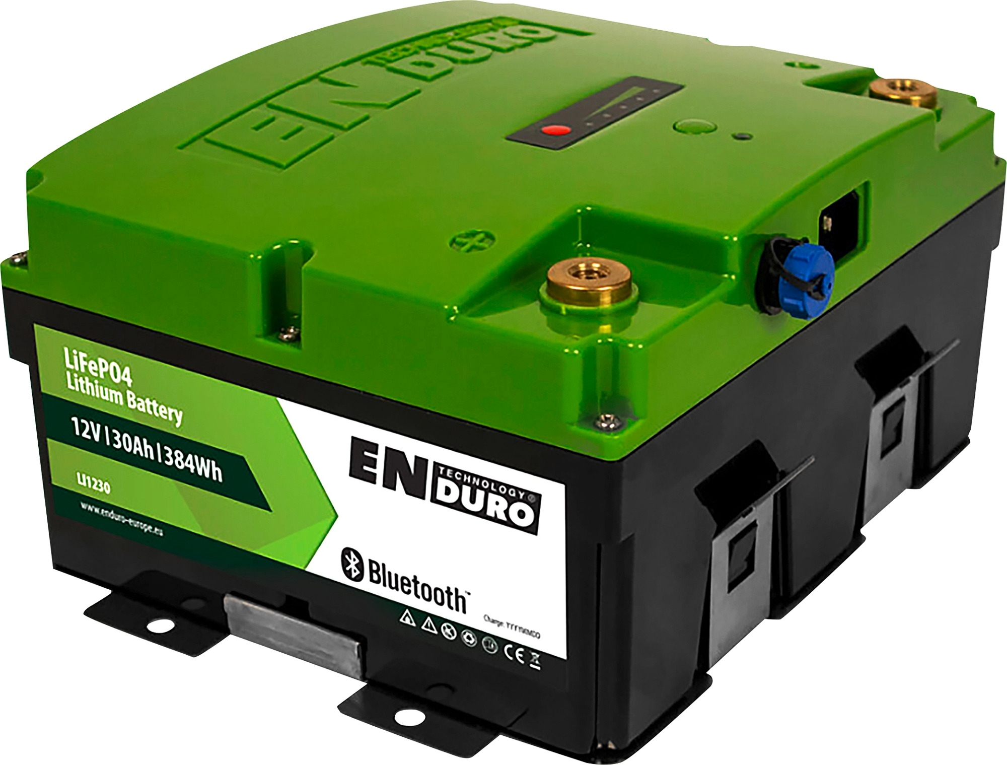 Enduro LI1230BT Lithium LiFePO4 Batterie 12 V / 30 Ah mit Bluetooth-Modul