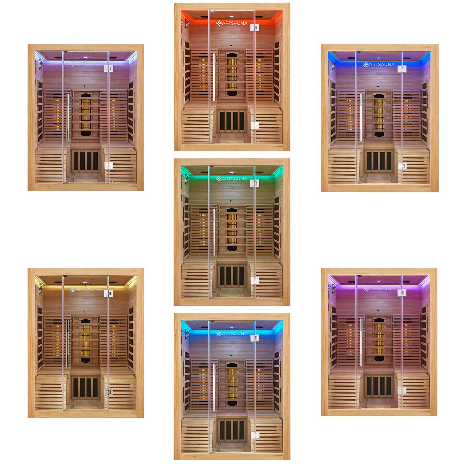 Artsauna Infrarotkabine Wärmekabine Helsinki 150 mit Dual-Technologie & Hemlockholz