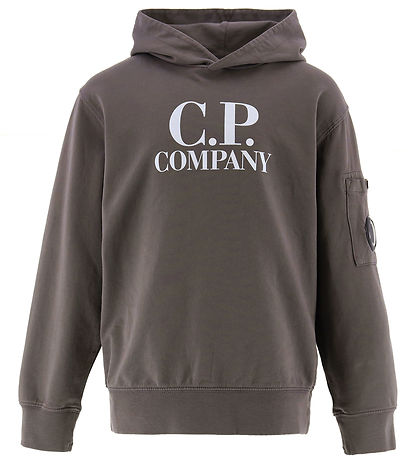 C.P. Company Kapuzenpullover - Dunkelgrau m. Weiß