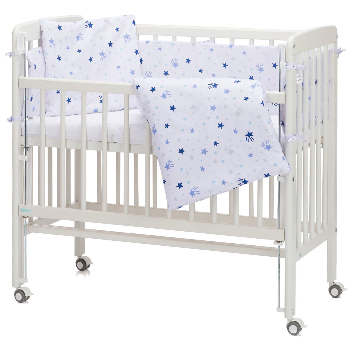 fillikidfillikid   Bettset zu Beistellbett Nino Luxe sterne weiss/blau