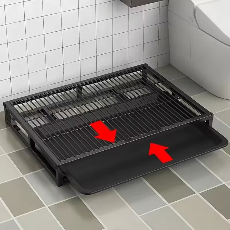 (52x34cm) Hundeklo Welpen Trainings Toilette Hunde WC mit Auffangschale - Schwarz
