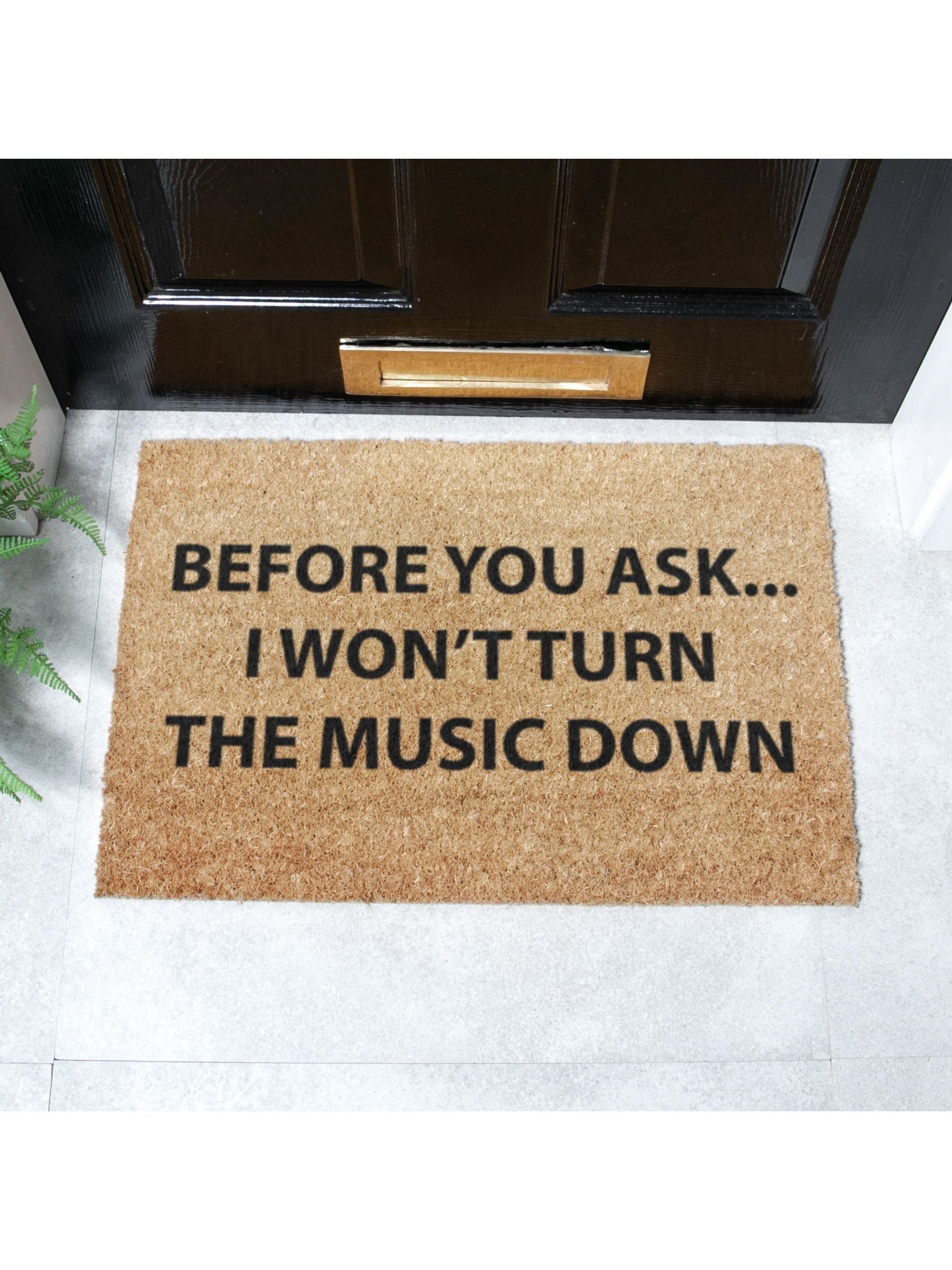 Artsy Mats deurmat met luid muziek thema