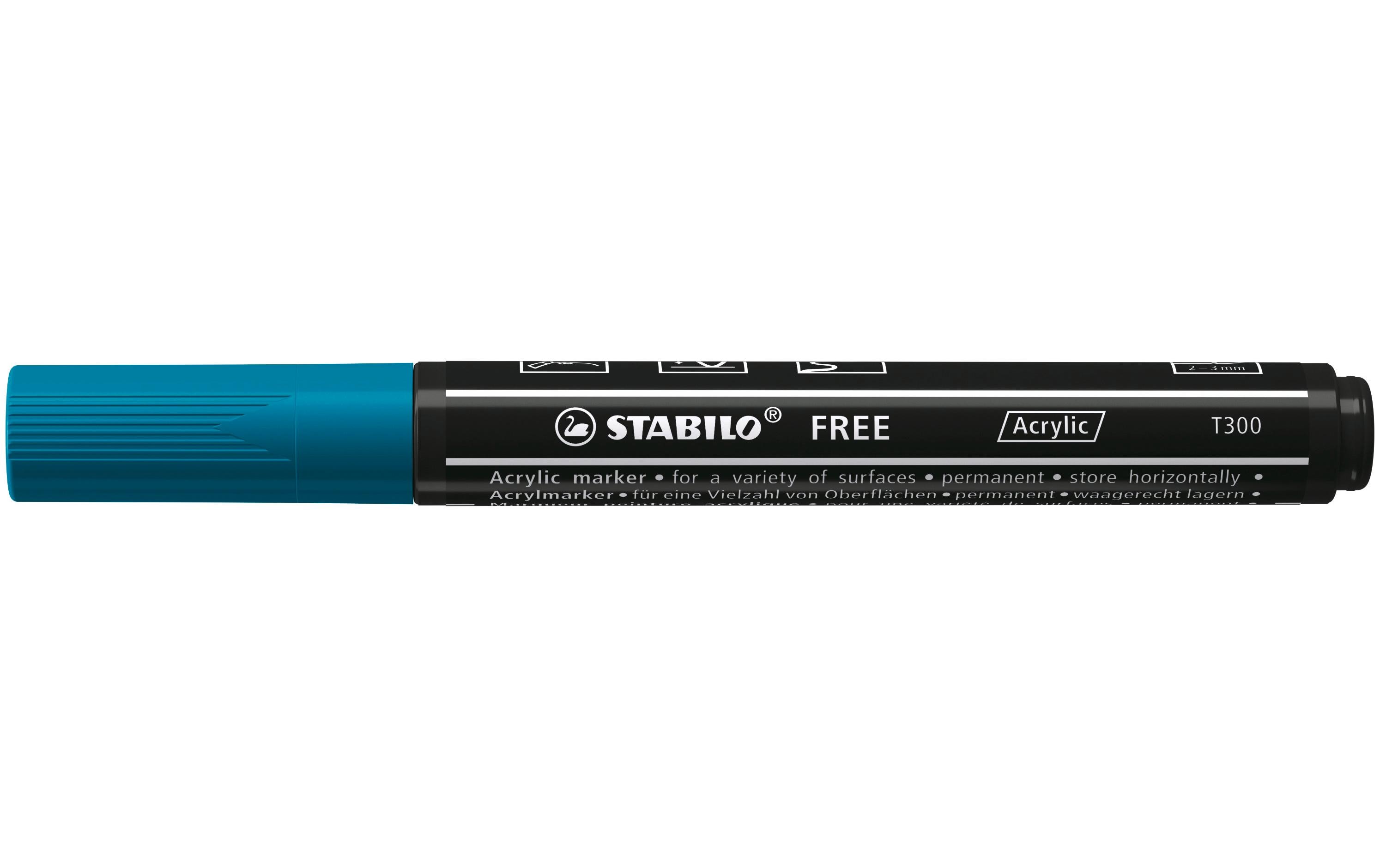 Acrylmarker Free Acrylic T300 BlaugrünMarker mit pigmentierter, wasserbasierter Tinte