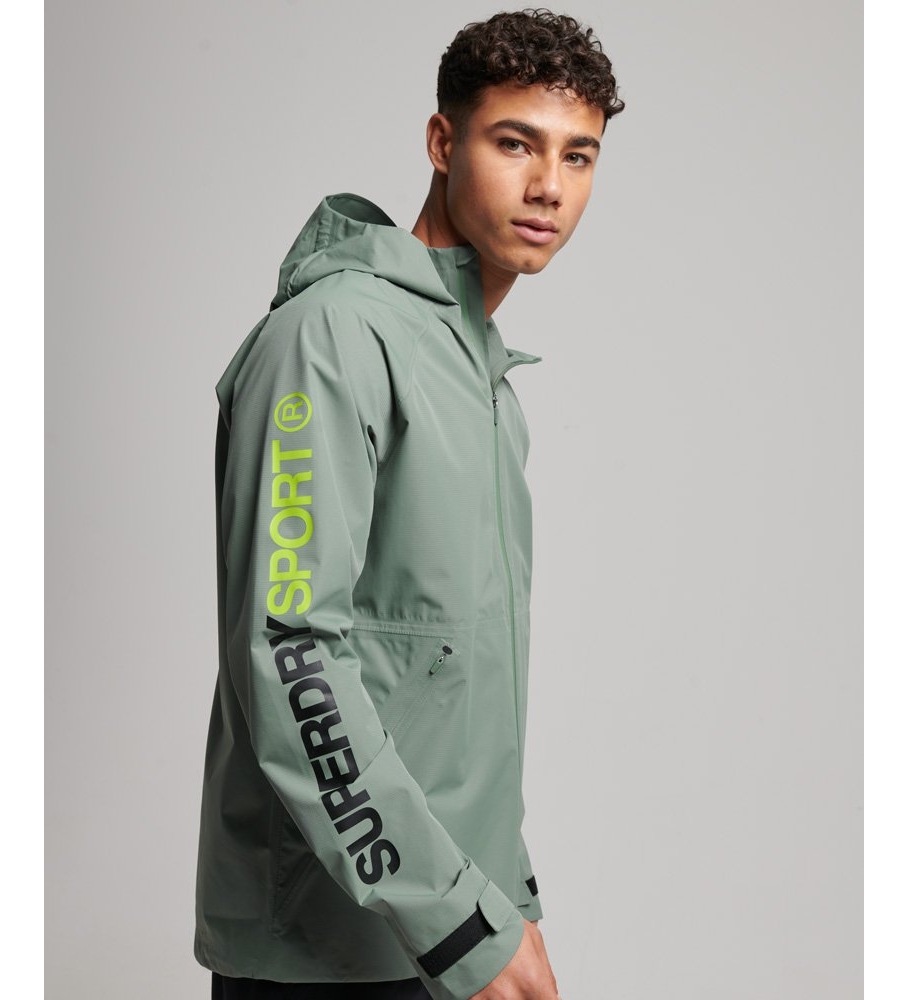 Jaqueta impermeável verde Superdry