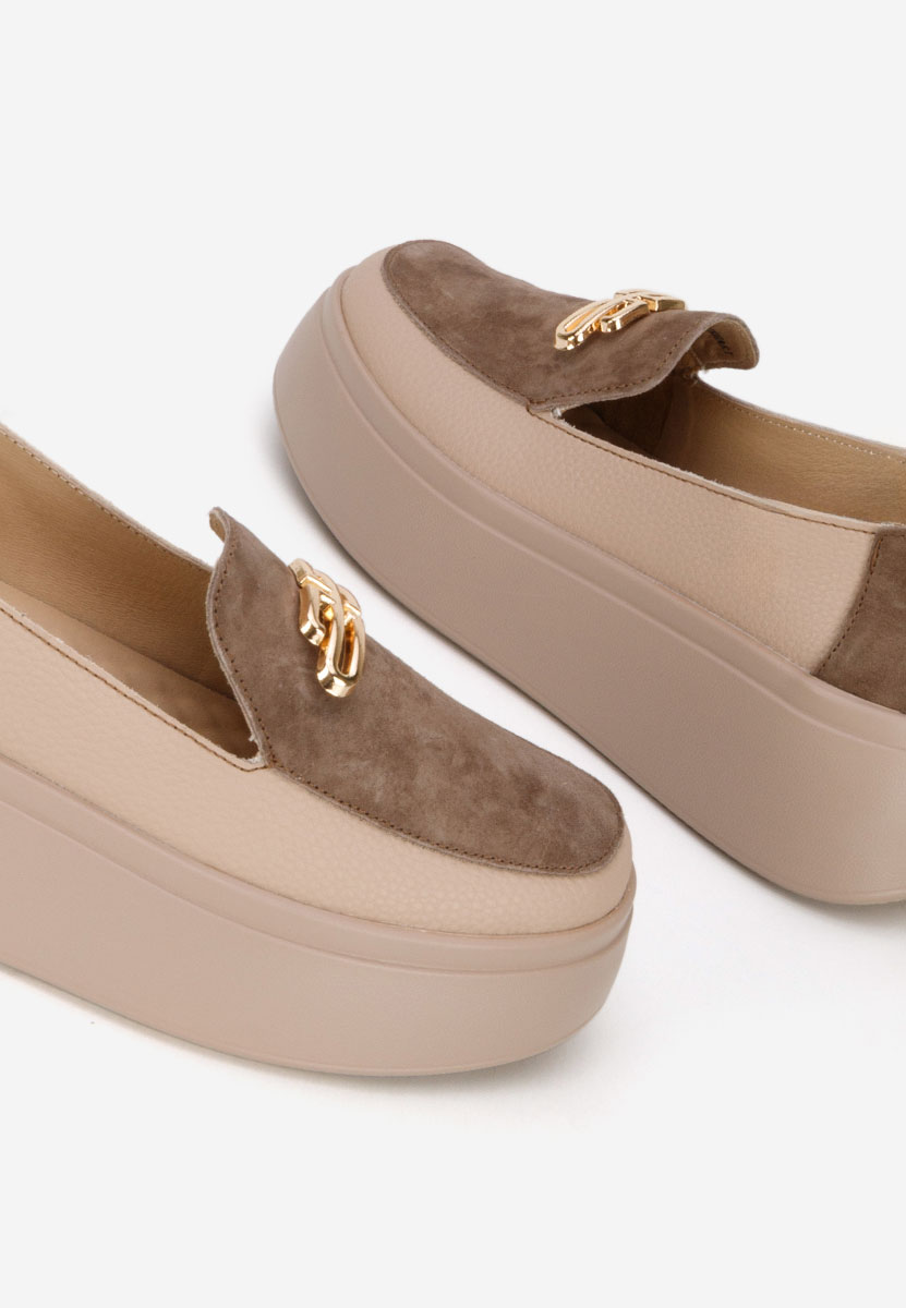 Mocassins semelle epaisse bruns Graziella
