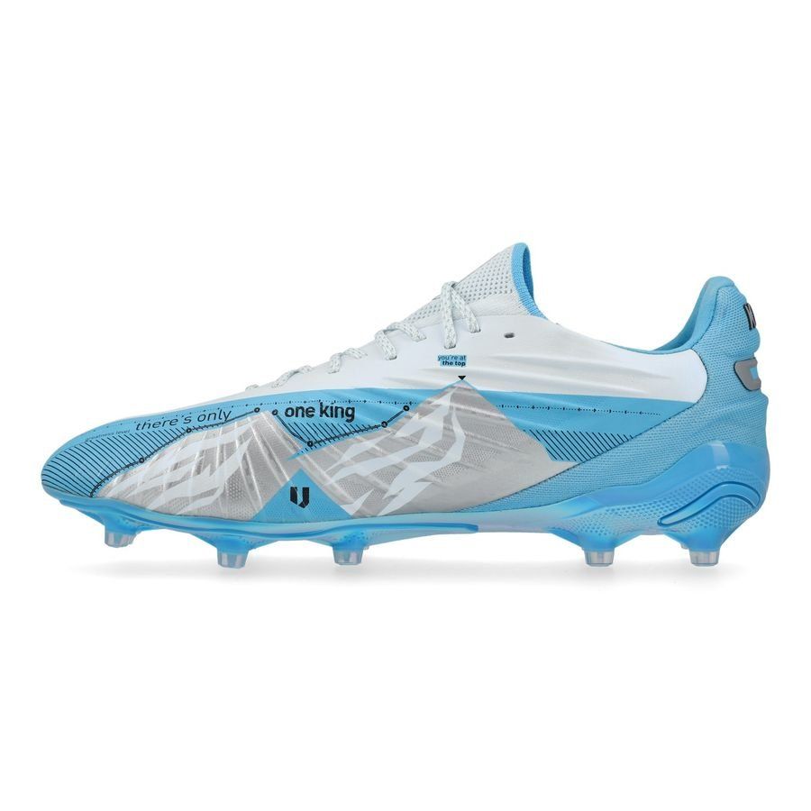 PUMA X Unisport King Ultimate FG/AG Conquer your Mountain - Blanc/Bleu/Argenté ÉDITION LIMITÉE