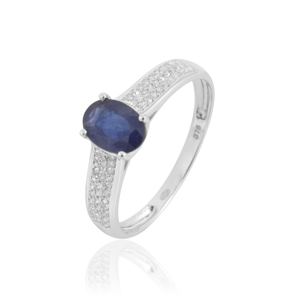 Bague Crista Or Blanc Saphir Et Diamant