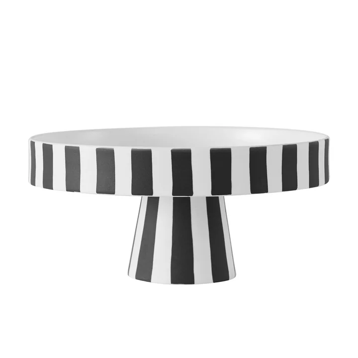 OYOY - Toppu Tablett, Ø 20 x H 9 cm, schwarz / weiss