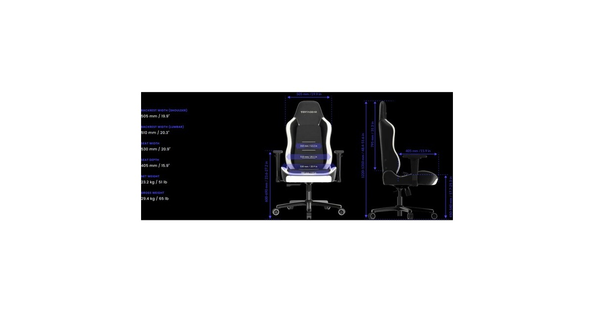 VertagearSL3800 gamestoel  (Zwart/carbon, ContourMax Lumbar, VertaAir, Hygennx)