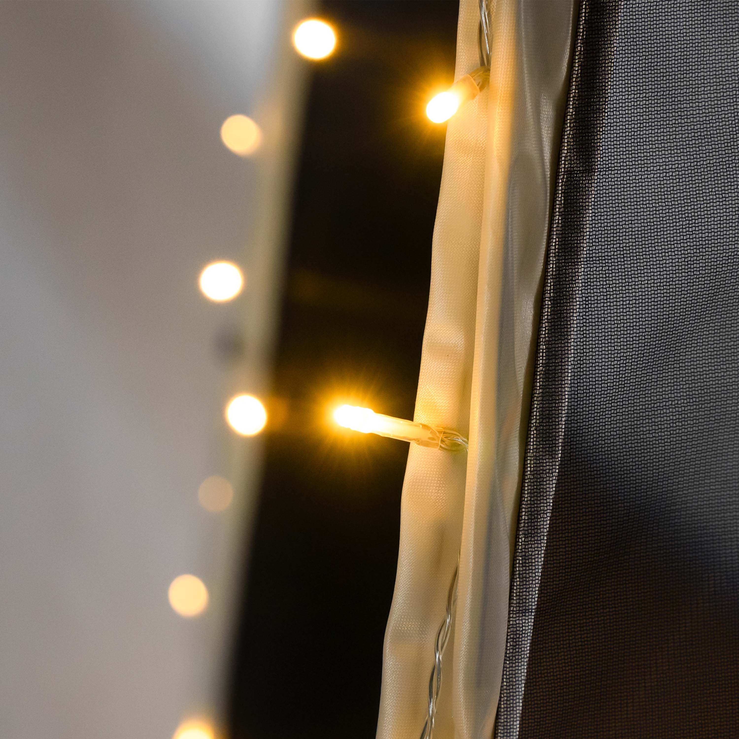 Pop-Up Pavillon LED 2-3 Personen 2 x 2 m transparent/schwarz