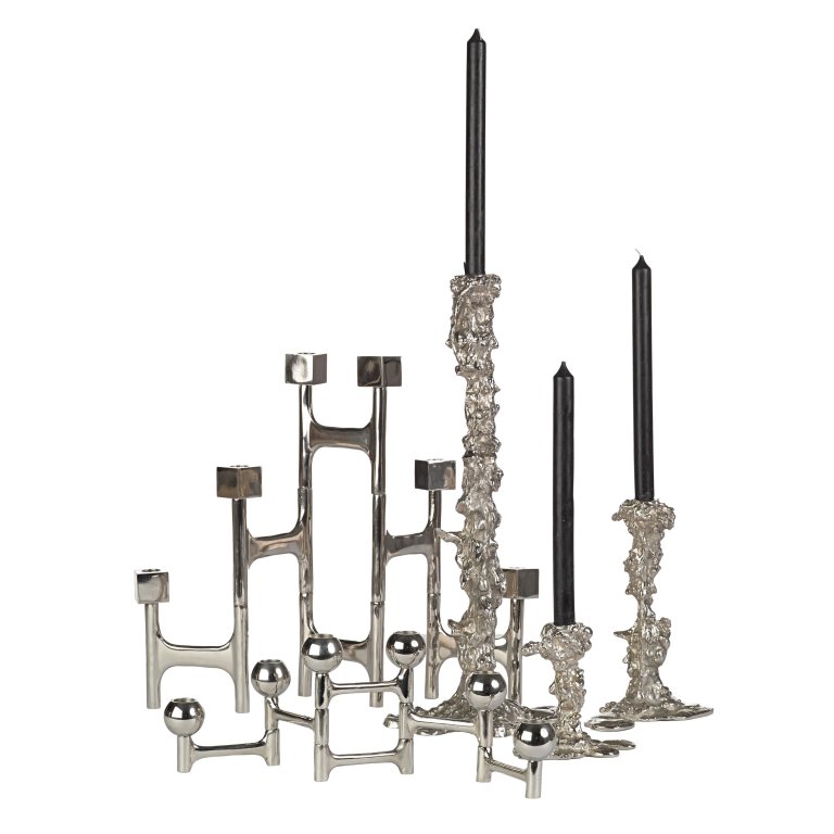 POLSPOTTEN Drip kandelaar small zilver