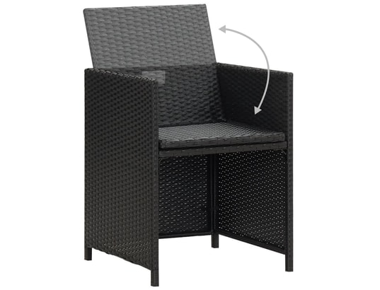 VIDAXL - Chaises à manger de jardin avec coussins 4 pcs noir poly rot...