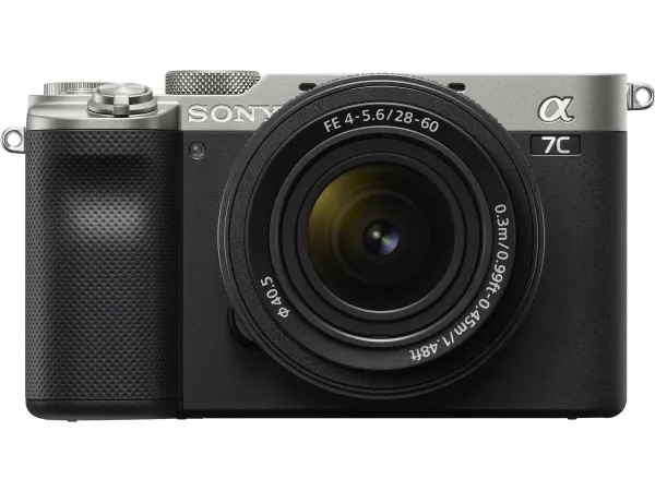 Sony a7C ILCE-7CL - Digitalkamera - spejlløst - 24.2 MP - Full Frame - 4K / 30 fps - 2.1x optisk zoom 28 - 60 mm objektiv - Wireless LAN, NFC, Bluetooth - sølv