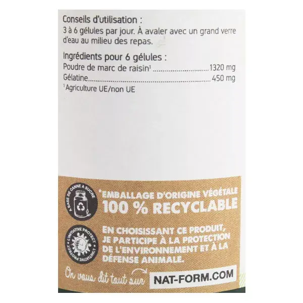 Nat & Form Original Grape Marc 200 cápsulas