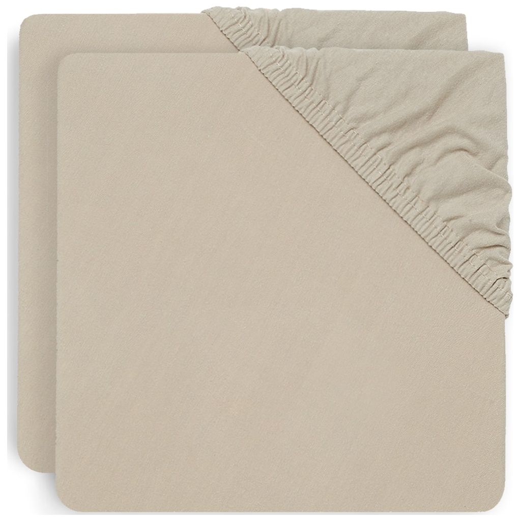 JolleinJollein   Spannbettlaken Jersey Laufgitter 75x95cm 2er Pack nougat