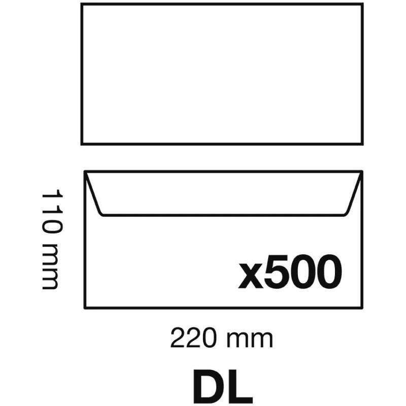 Enveloppe blanche sans fenêtre auto-adhésive avec bande protectrice 80 g/m² - Boîte de 500
