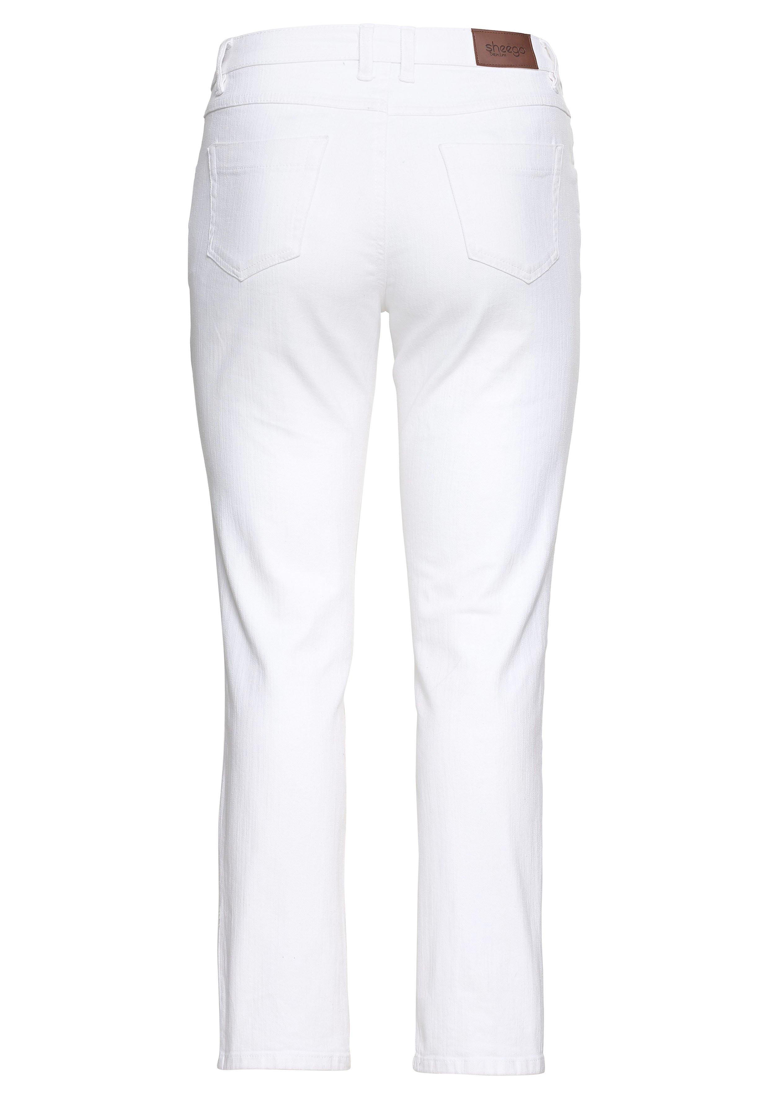 Gerade Jeans mit Used-Effekten