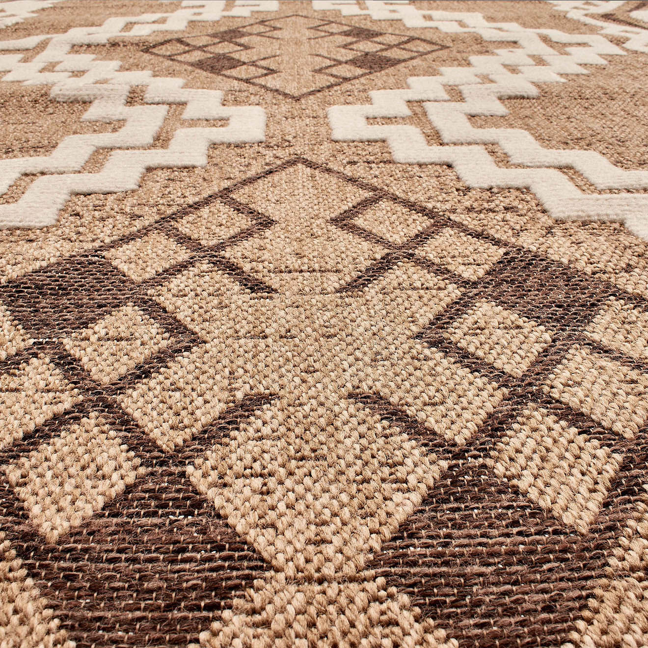 Nazar Rugs Tapis aspect jute TULUM 9054 intérieur & extérieur marron - 120x170 cm