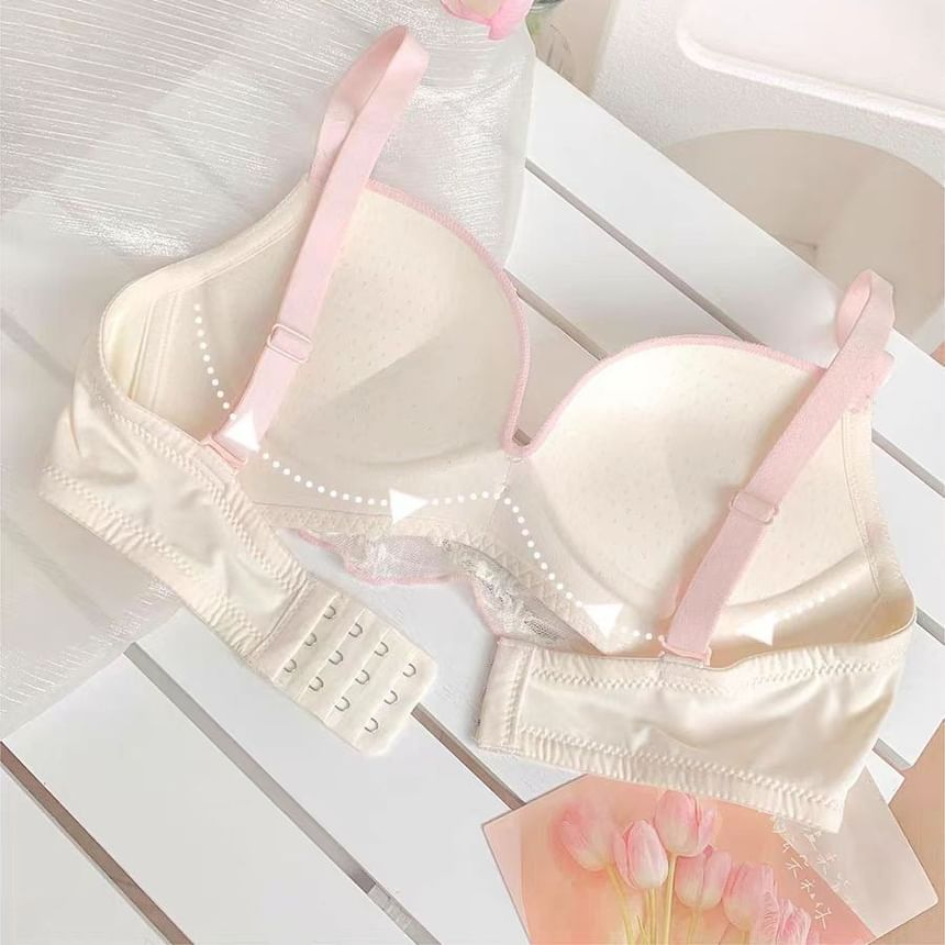 Sundewea - Strik-ruffle kanten bh/slip/set zonder beugel