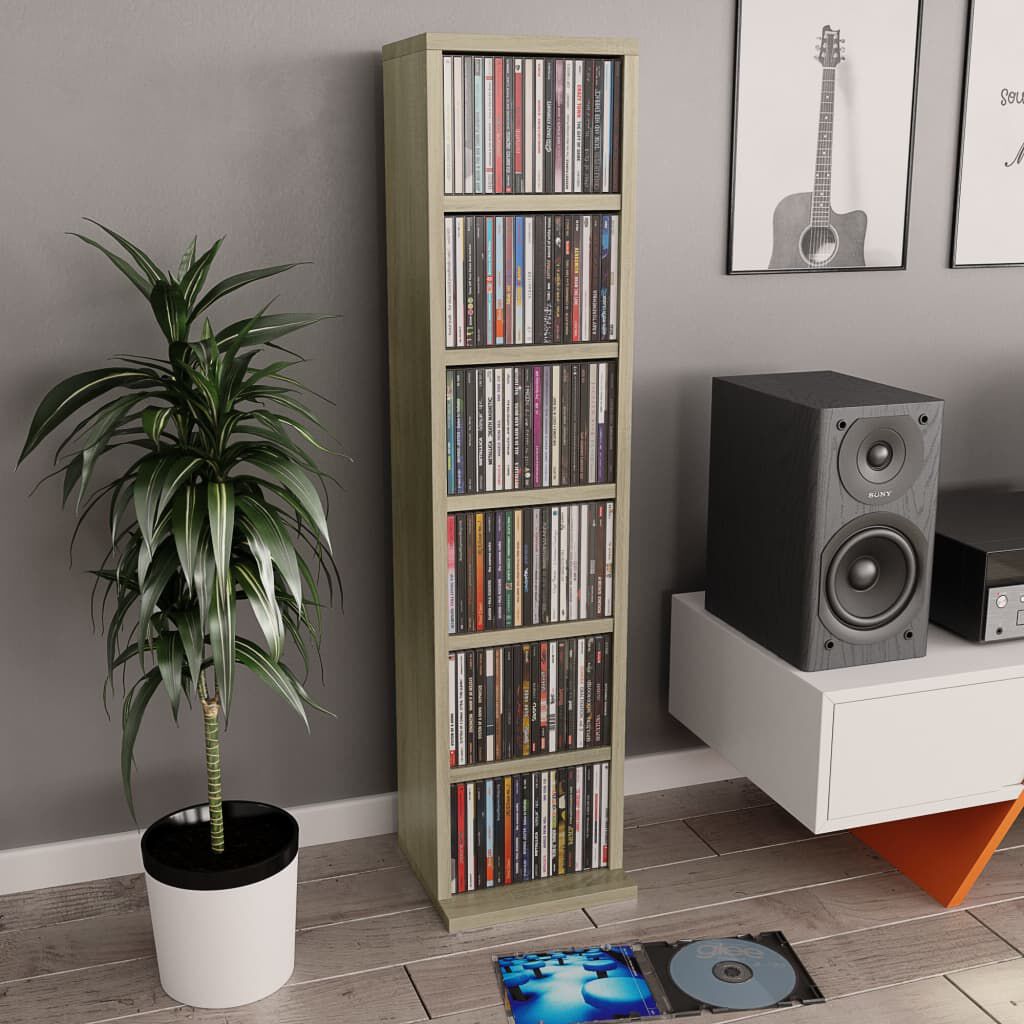 vidaXL CD-kast Sonoma eiken 21x20x88 cm