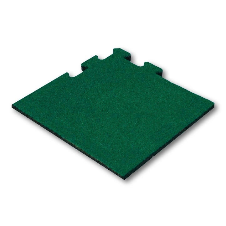 Rubbertegel 50 mm - 50x50 cm puzzel - Groen - Hoekstuk