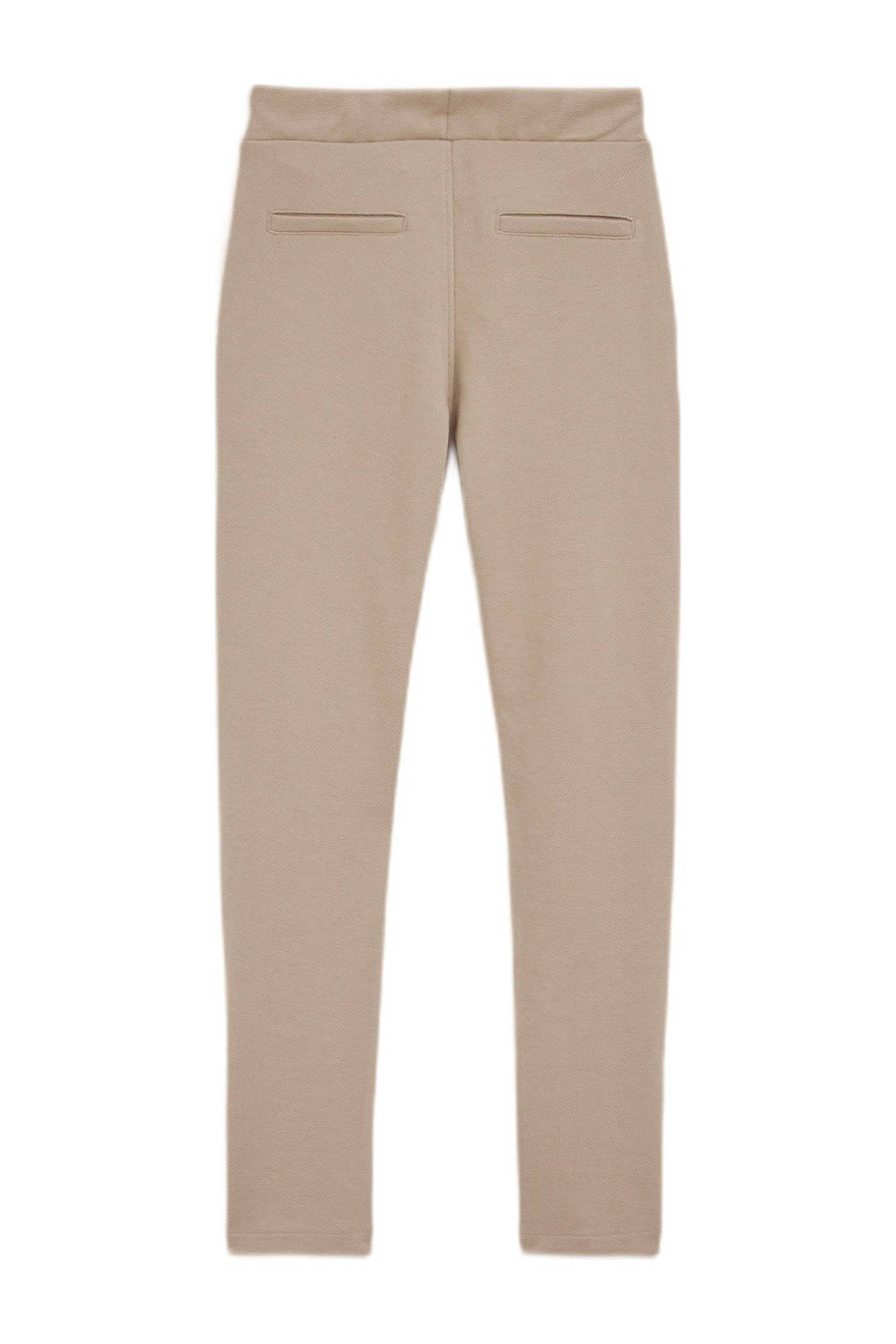WE Fashion slim fit broek zand