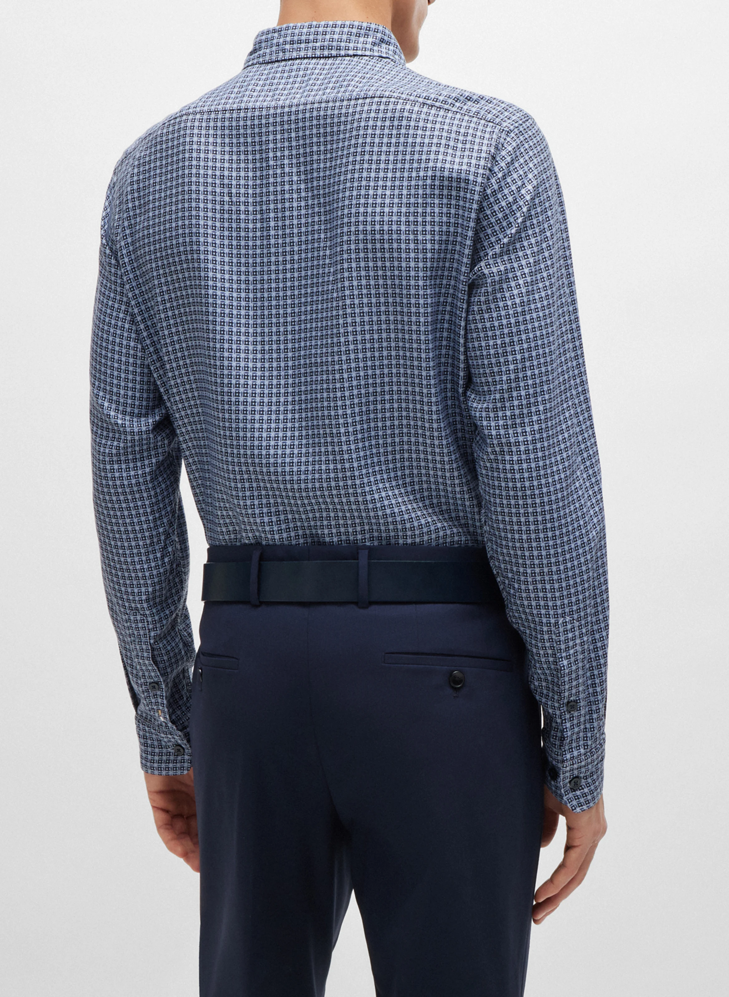 Chemise décontractée imprimée| Bleu